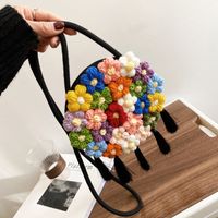 Hand-woven Tassel Embroidered Women's New Messenger Small Round Bag 18*18*2cm main image 4