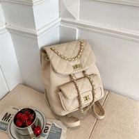 Texture Rhombus Embroidery Line Shoulder Backpack Fashion New Women's Bag 21*26*13cm main image 2