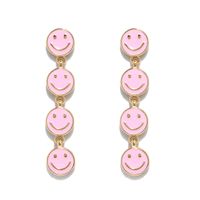 Simple Multi-color Long Oil Drip Tassel Smiley Earrings Wholesale sku image 7