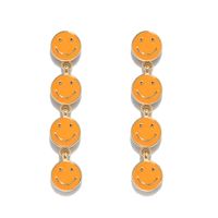 Simple Multi-color Long Oil Drip Tassel Smiley Earrings Wholesale sku image 8
