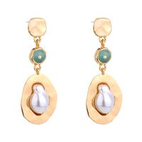 Creative Retro Baroque Pearls Long Tassel Earrings Wholesale sku image 1
