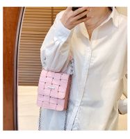 New Fashion Woven One-shoulder Small Square Chain Messenger Bag 14*18*5cm sku image 3