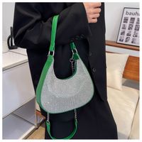 2022 New Fashion Rhinestone Shoulder Messenger Chain Crescent Bag 25.5*7.5*23cm sku image 7