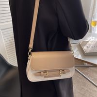 2022 New Style Stitching Color Messenger Underarm Small Square Bag 24.5*13.5*7.5cm sku image 1