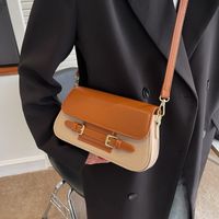 2022 New Style Stitching Color Messenger Underarm Small Square Bag 24.5*13.5*7.5cm sku image 3