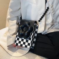 Chain Women's New Plaid Shoulder Messenger Vertical Mini Mobile Phone Bag 13*20*6cm sku image 4
