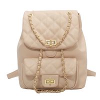 Texture Rhombus Embroidery Line Shoulder Backpack Fashion New Women's Bag 21*26*13cm sku image 1