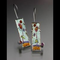 New Hand-painted Flower Enamel Women's Diamonds Retro Earrings main image 4