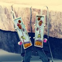 New Hand-painted Flower Enamel Women's Diamonds Retro Earrings main image 5