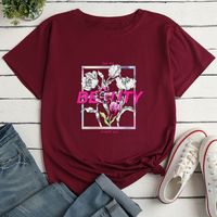 T-shirt Décontracté Ample À Imprimé De Roses À La Mode Pour Femmes main image 3
