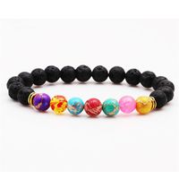 Colorful Chakra Energy Volcanic Stone Bracelet Nhyl158590 sku image 1