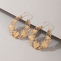 Boho Vintage Hollow Geometric Spiral Earrings Drop Earrings sku image 15