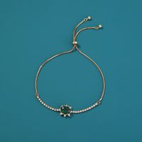2022 Popular Creative Oval Emerald Inlaid Zircon Venice Adjustable Bracelet Bracelet Jewelry main image 2
