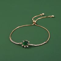 2022 Popular Creative Oval Emerald Inlaid Zircon Venice Adjustable Bracelet Bracelet Jewelry main image 6