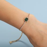 2022 Popular Creative Oval Emerald Inlaid Zircon Venice Adjustable Bracelet Bracelet Jewelry main image 8