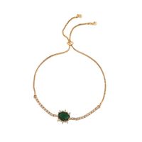 2022 Popular Creative Oval Emerald Inlaid Zircon Venice Adjustable Bracelet Bracelet Jewelry main image 9
