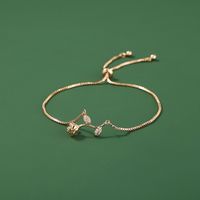 New Geometric Micro Setting Rose Zircon Venetian Adjustable Bracelet Jewelry main image 6