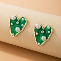 Pendientes Huecos Del Corazón Del Melocotón De La Moda Nuevos Pendientes Retros Del Corazón Del Giro Del Aceite Del Goteo sku image 13