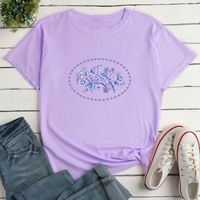 Circle Print Print Ladies Loose Casual T-shirt main image 1