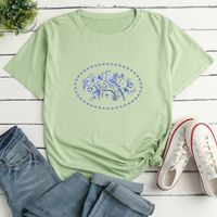 Circle Print Print Ladies Loose Casual T-shirt main image 3