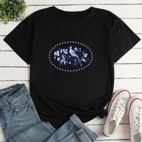 Circle Print Print Ladies Loose Casual T-shirt main image 6