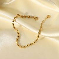New Fashion Simple Oval Bead Jewelry14k Gold Plated Stainless Steel Bracelet main image 4