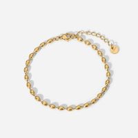 New Fashion Simple Oval Bead Jewelry14k Gold Plated Stainless Steel Bracelet main image 6