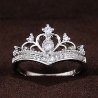 Creative Micro-encrusted Zircon Ladies Crown Copper Ring Classic Fashion Hand Jewelry main image 3