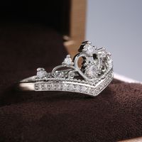 Creative Micro-encrusted Zircon Ladies Crown Copper Ring Classic Fashion Hand Jewelry main image 4