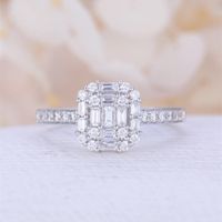 Full Diamond Micro-encrusted Zircon Copper Ring Women's Fashion Engagement Hand Jewelry main image 3