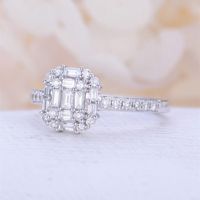 Full Diamond Micro-encrusted Zircon Copper Ring Women's Fashion Engagement Hand Jewelry main image 4