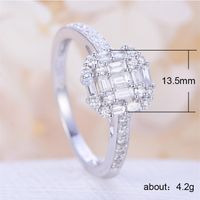 Full Diamond Micro-encrusted Zircon Copper Ring Women's Fashion Engagement Hand Jewelry main image 6