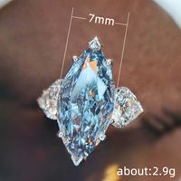 Fashion Sparkling Marquise-shaped Heart-shaped Zircon Copper Ring Jewelry main image 3