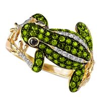 New Creative Realistic Frog Shape Micro-set Zircon Female Alloy Ring Accessories main image 2