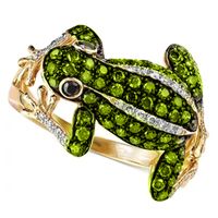 New Creative Realistic Frog Shape Micro-set Zircon Female Alloy Ring Accessories main image 3
