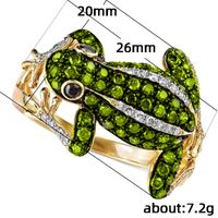 New Creative Realistic Frog Shape Micro-set Zircon Female Alloy Ring Accessories main image 4