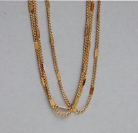 Funkelnde Halskette Drei Schichten Mode-titan-stahl Überzogene 18k Gold-halskette main image 1
