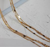 Funkelnde Halskette Drei Schichten Mode-titan-stahl Überzogene 18k Gold-halskette main image 3