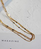 Funkelnde Halskette Drei Schichten Mode-titan-stahl Überzogene 18k Gold-halskette main image 5