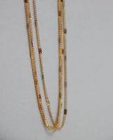 Funkelnde Halskette Drei Schichten Mode-titan-stahl Überzogene 18k Gold-halskette main image 6