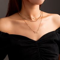 Fashion Diamond-studded Claw Chain Retro Gothic Letter Multi-layer Necklace Women main image 1