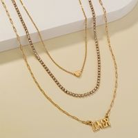 Fashion Diamond-studded Claw Chain Retro Gothic Letter Multi-layer Necklace Women main image 3