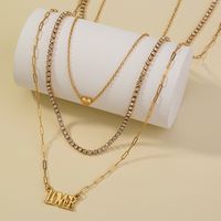 Fashion Diamond-studded Claw Chain Retro Gothic Letter Multi-layer Necklace Women main image 5