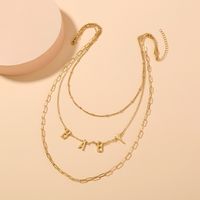Fashion Metal Letter Baby Necklace Retro Style Multi-layer Necklace Women main image 3