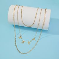 Fashion Metal Letter Baby Necklace Retro Style Multi-layer Necklace Women main image 4