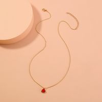 Mode Coréenne Coeur Collier Tendance Rouge Turquoise Dames Collier En Gros main image 3