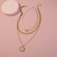 Simple Baroque Pearl Necklace Ot Buckle Multi-layer Alloy Clavicle Chain Female main image 3