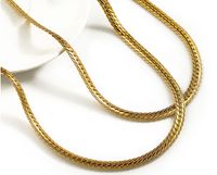 Snake Bone Flat Chain Retro Women's Titanium Steel Plated 18k Gold Necklace main image 3