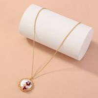 Retro Alloy Jewelry Hand-wound Simulation Natural Stone Red Flower Single-layer Necklace main image 4
