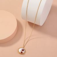 Retro Alloy Jewelry Hand-wound Simulation Natural Stone Red Flower Single-layer Necklace main image 5